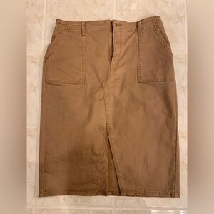 Banana Republic Tan Pencil Midi Skirt